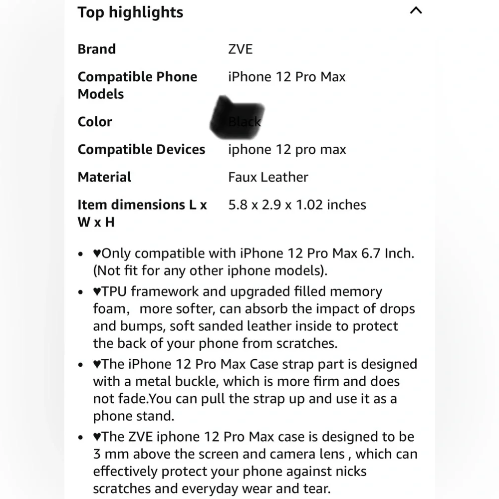 3/$15 ZVE iPhone 12 Pro Max Cover Beige Quilted Stitching With Strap